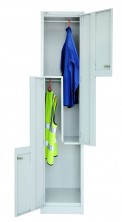 Step Locker 2 Door. Allows 2 Hanging Spaces. 380 W. Silver Grey Only
